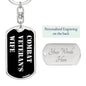 Combat Veteran's Wife v2 - Luxury Dog Tag Keychain
