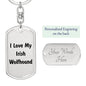 Love My Irish Wolfhound v4 - Luxury Dog Tag Keychain