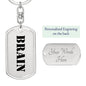 Brain - Luxury Dog Tag Keychain
