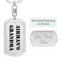 Airman's Grandma - Luxury Dog Tag Keychain