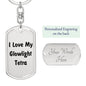 Love My Glowlight Tetra - Luxury Dog Tag Keychain