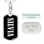 Silvia v02 - Luxury Dog Tag Keychain