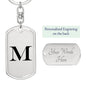 Initial M v1a - Luxury Dog Tag Keychain