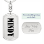Mindy v01 - Luxury Dog Tag Keychain