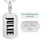 Julie v01 - Luxury Dog Tag Keychain