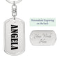 Angela v01 - Luxury Dog Tag Keychain