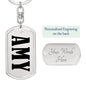 Amy v01 - Luxury Dog Tag Keychain