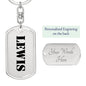 Lewis - Luxury Dog Tag Keychain