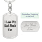 Love My Black Mouth Cur - Luxury Dog Tag Keychain