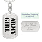 Army Girl - Luxury Dog Tag Keychain