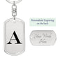 Initial A v1a - Luxury Dog Tag Keychain