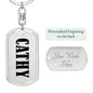 Cathy v01 - Luxury Dog Tag Keychain