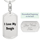 Love My Beagle v4 - Luxury Dog Tag Keychain