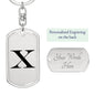 Initial X v1a - Luxury Dog Tag Keychain