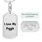 Love My Puggle v4 - Luxury Dog Tag Keychain