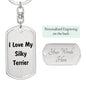 Love My Silky Terrier v4 - Luxury Dog Tag Keychain