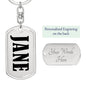 Jane v01 - Luxury Dog Tag Keychain
