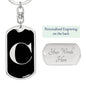Initial C v2a - Luxury Dog Tag Keychain