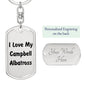 Love My Campbell Albatross - Luxury Dog Tag Keychain