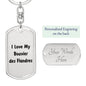 Love My Bouvier des Flandres v4 - Luxury Dog Tag Keychain
