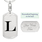 Initial L v1a - Luxury Dog Tag Keychain
