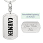 Carmen v01 - Luxury Dog Tag Keychain