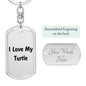 Love My Turtle - Luxury Dog Tag Keychain