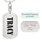 Tracy v01 - Luxury Dog Tag Keychain
