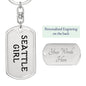 Seattle Girl v4 - Luxury Dog Tag Keychain