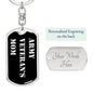 Army Veteran's Mom v2 - Luxury Dog Tag Keychain