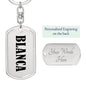 Blanca v01 - Luxury Dog Tag Keychain