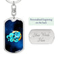 Zodiac Sign Aquarius - Luxury Dog Tag Keychain