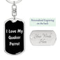 Love My Quaker Parrot v2 - Luxury Dog Tag Keychain