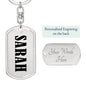 Sarah v01 - Luxury Dog Tag Keychain