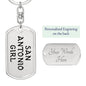 San Antonio Girl v4 - Luxury Dog Tag Keychain