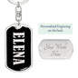 Elena v02 - Luxury Dog Tag Keychain