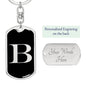 Initial B v2a - Luxury Dog Tag Keychain