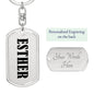 Esther v01 - Luxury Dog Tag Keychain
