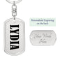 Lydia v01 - Luxury Dog Tag Keychain