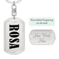 Rosa v01 - Luxury Dog Tag Keychain