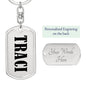 Traci v01 - Luxury Dog Tag Keychain