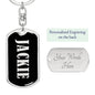 Jackie v02 - Luxury Dog Tag Keychain
