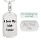 Love My Irish Terrier v4 - Luxury Dog Tag Keychain