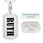 Ruth v01 - Luxury Dog Tag Keychain