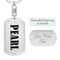 Pearl v01 - Luxury Dog Tag Keychain