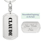 Claude - Luxury Dog Tag Keychain
