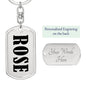 Rose v01 - Luxury Dog Tag Keychain