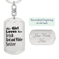 Irish Red and White Setter - Luxury Dog Tag Keychain