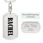 Rachel v01 - Luxury Dog Tag Keychain