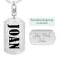 Joan v01 - Luxury Dog Tag Keychain